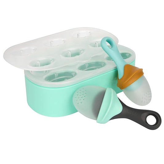 Boon PULP Silicone Feeder Freezer Tray ??Includes Silicone Tray and Lid with 2 PULP Silicone Baby Food Feeders