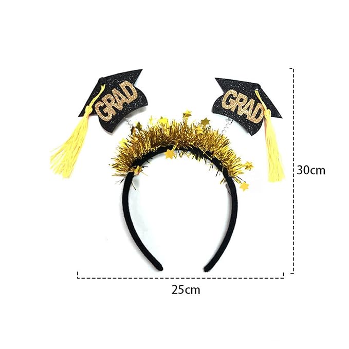 Class of 2024 Glitter Sequins Star Mini Grad Cap Headbands