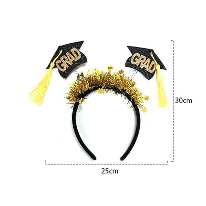 Class of 2024 Glitter Sequins Star Mini Grad Cap Headbands