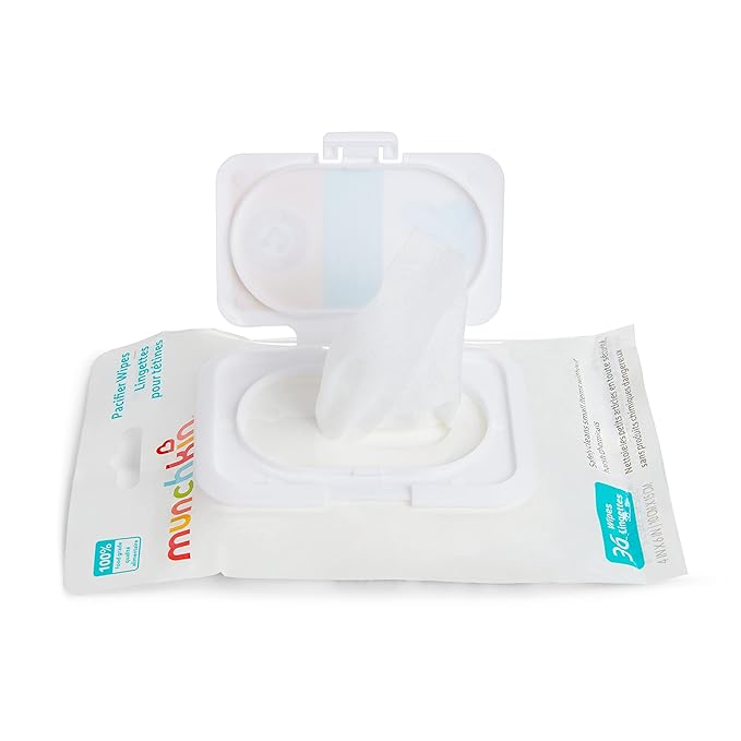 MunchkinÂŽ Arm & Hammer Pacifier Wipes - Safely Cleans Baby and Toddler Essentials, 1 Pack 36 Wipes