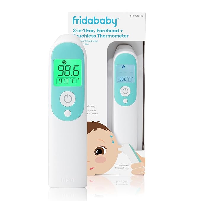 Frida Baby Thermometer, 3-in-1 Infrared Thermometer for Ear
