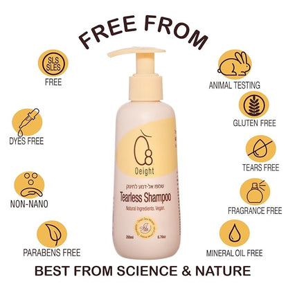 O8 Baby Tearless Shampoo, Natural Baby Shampoo 220ml B5, for