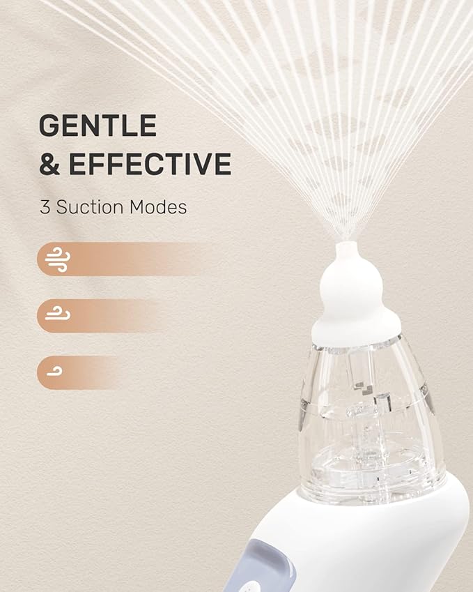 HEYVALUE Nasal Aspirator for Baby, Electric Baby Nose Sucker 3 Silicone