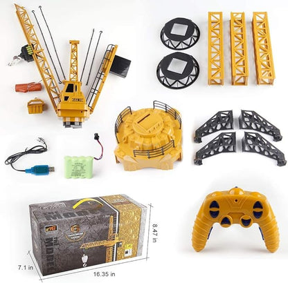 Mini Tudou RC Crane Toy,50.4 inch Tall 2.4GHz Remote Control Robotic Excavator 6,7,8,9 Boys