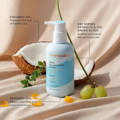 Evereden Baby Bathtime DUO: Baby Lotion for Newborn and 2-in-1 Newborn Shampoo and Body Wash Set - Soothing, Cleansing