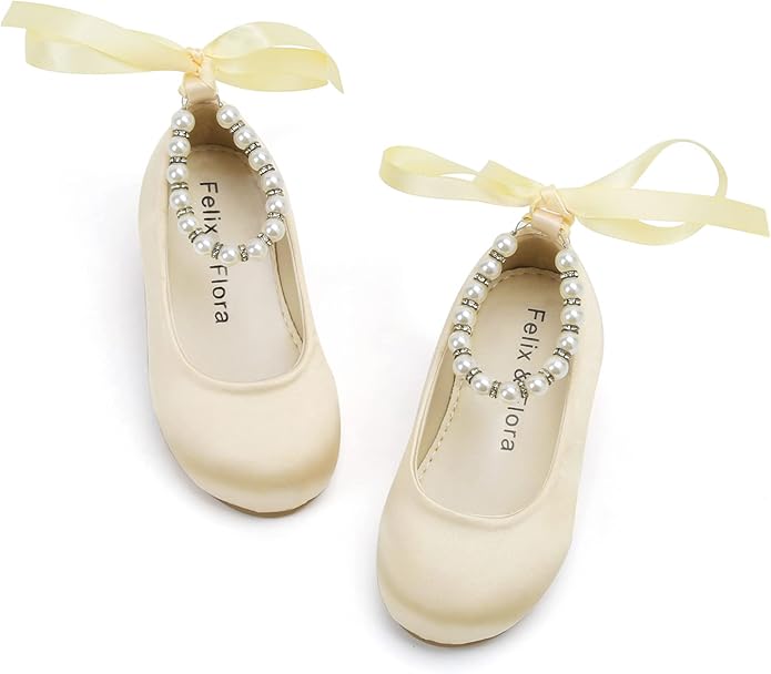 Felix & Flora Girls Toddler Little Ballet Shoes - Flower