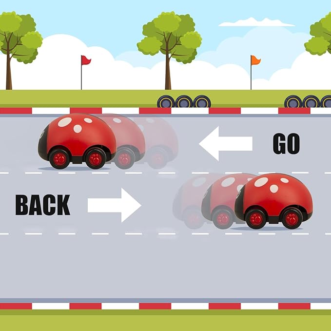 8 Pieces Animals Pull Back Cars Toys, Animals Shape Friction Powered Push and Go Back and Forth Vehicle