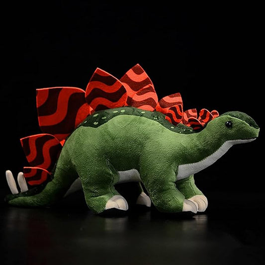 ZHONGXIN MADE Simulation Stegosaurus Dinosaur Stuffed Plush Toy - 16inch Green Dinosaur Tyrannosaurus Plushie, Figurines Stuffed Toys Soft, Gifts Collectible for Kids