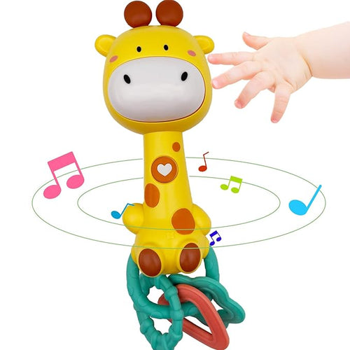Musical Rabbit Light-Up Toy and Teething Ring for Toddlers Sensory 6 12 18 Month