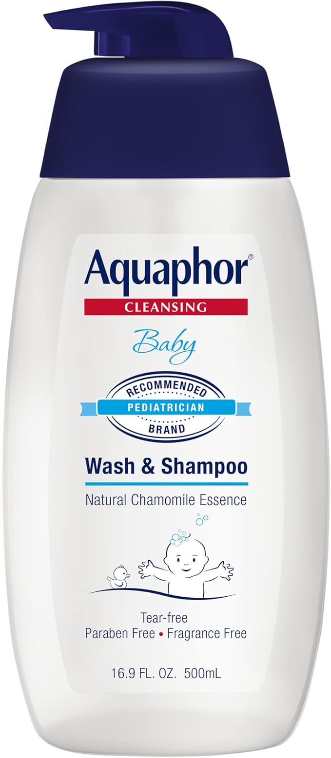 Aquaphor Baby Wash and Shampoo - Mild, Tear-free 2-in-1 Solution for Baby’s Sensitive Skin 16.9 fl.