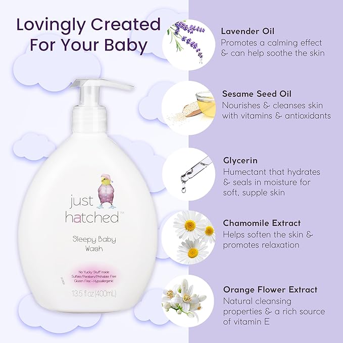 Sleepy Baby Wash Multi-Pack - Relaxing Bath + Body, Snuggly Yummy Fragrance 13.5 fl (6 Pack)