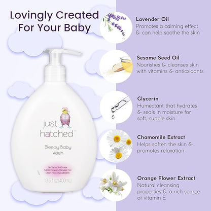 Sleepy Baby Wash Multi-Pack - Relaxing Bath + Body, Snuggly Yummy Fragrance 13.5 fl (6 Pack)