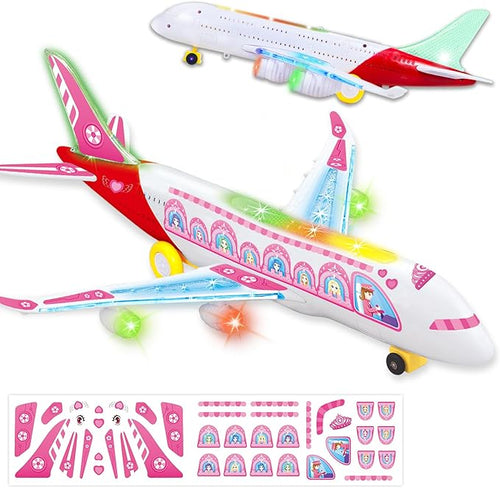 Airplane Toy for Kids Toddlers 3-5, Toy Airplanes with Flashing Lights & Sounds 4-8 8-12