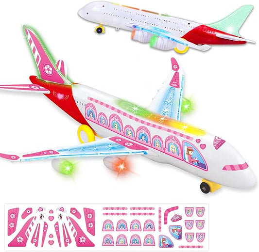 Airplane Toy for Kids Toddlers 3-5, Toy Airplanes with Flashing Lights & Sounds 4-8 8-12