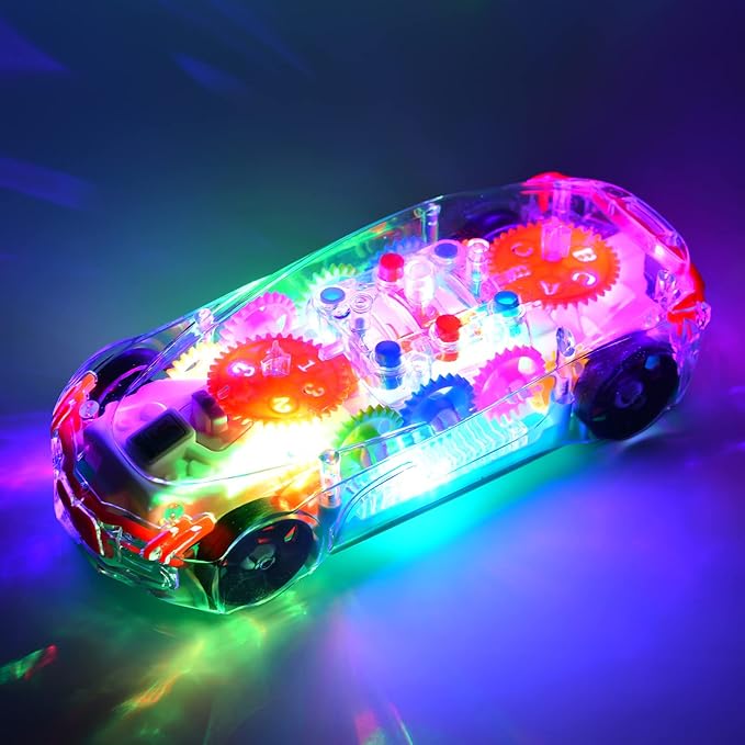 ABK Transparent Toy Car - with Visible Colored Moving Gear