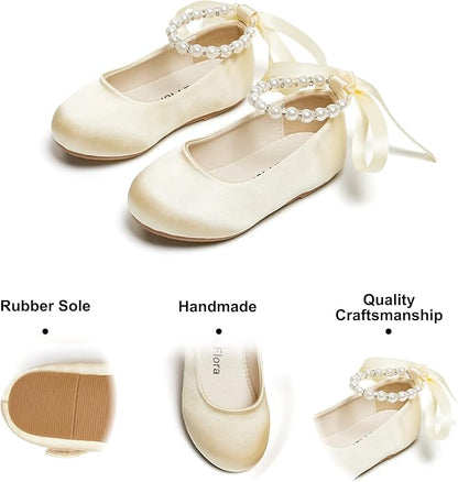 Felix & Flora Girls Toddler Little Ballet Shoes - Flower