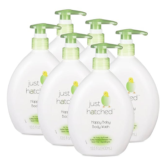 Happy Baby Body Wash Multi-Pack - Gentle Bath + Body Cleanser, Huggable Yummy Fragrance for Newborns 13.5 fl (6 Pack)