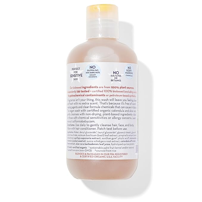 California Kids Super Sensitive Unscented Shampoo and Bodywash | 100% Plant-Based 251 mL 8.5 fl.