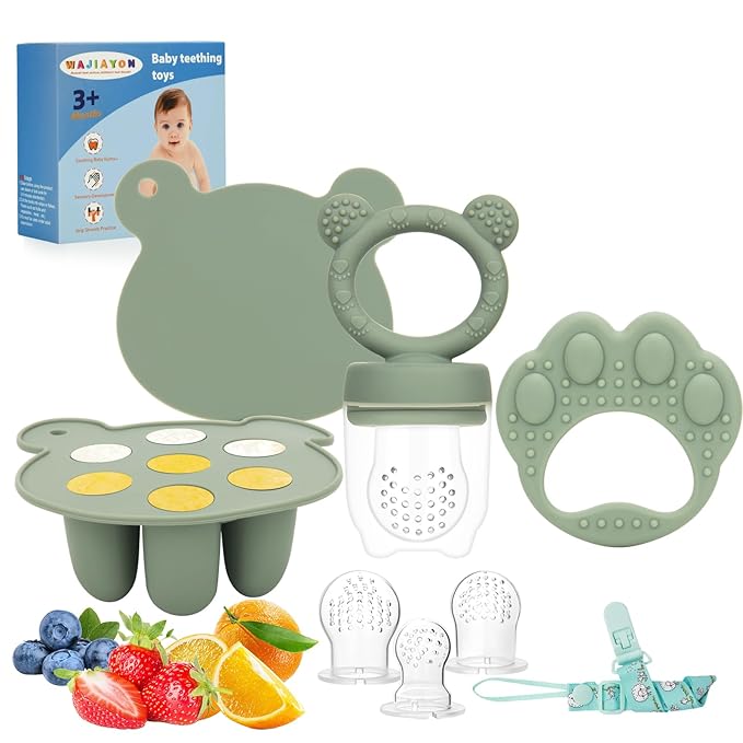 Baby Breastmilk Popsicle Molds & Baby Fruit Feeder (3 Pack), WAJIAYON Baby Food Freezer Tray Storage Containers