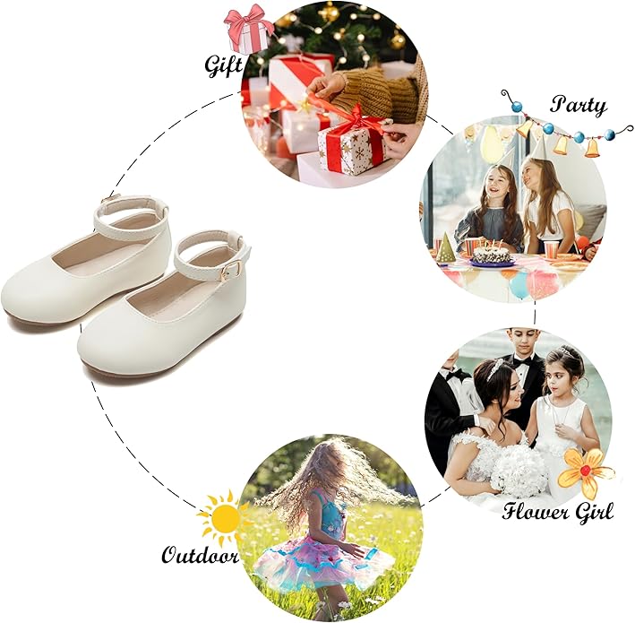 Felix & Flora Girls Toddler Little Ballet Shoes - Flower