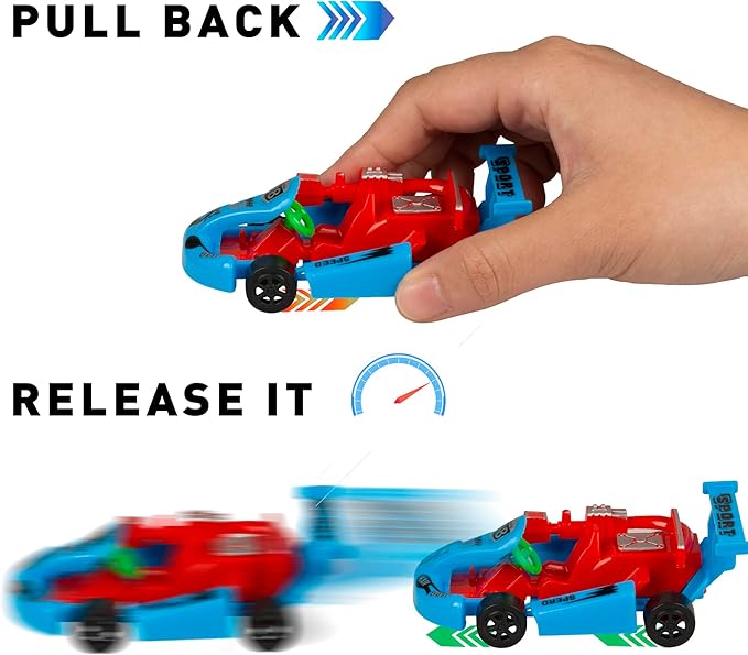 Pull Back Go Kart Friction Powered Racing Cars Kids Birthday 12PCSPROLOSO