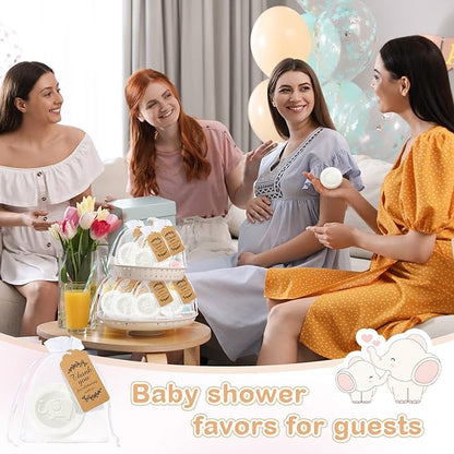 Roowest 50 Packs Mini Elephant Soap Baby Shower Favors 50 Bags 50 Thanks