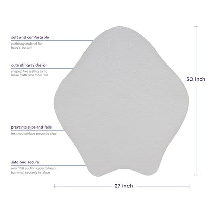 Ubbi Stingray Bath Mat for Baby, Non-Slip