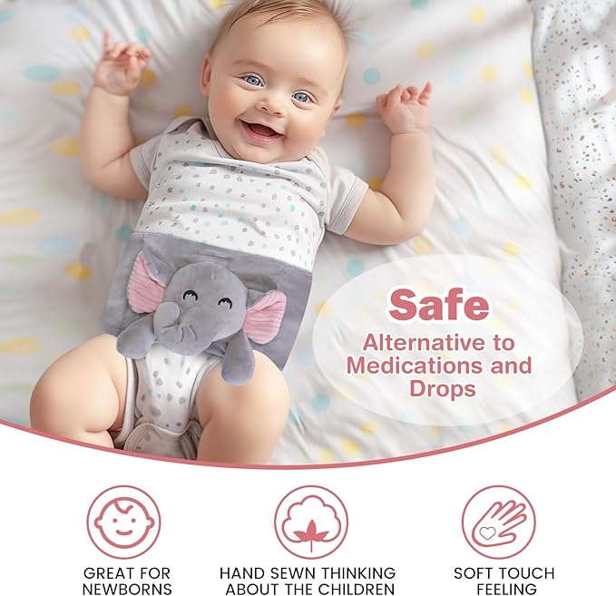 Baby Belly Band for Gas and Colic Relief, Flaxseed Baby Heated Tummy Wrap for Infants Colic Calm