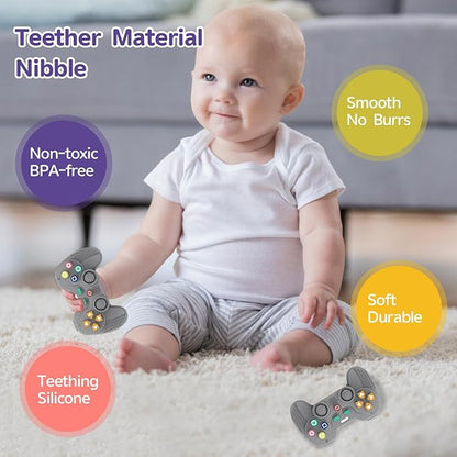 Hooku Silicone Teething Toys for Babies 0-6 Months, Teethers for Babies 6-12 Months