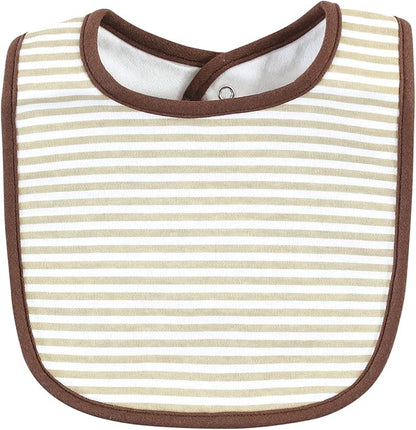 Hudson Baby Unisex BabyCotton Bib and Headband or Caps Set