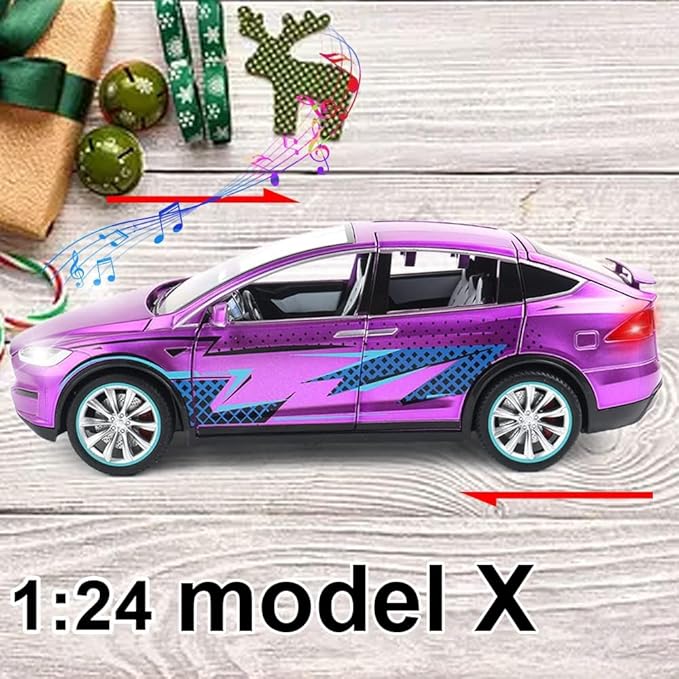1:24 Scale Model X Alloy Car Model Diecast Toy Vehicles for Kids, Car Model Toy，Pull Back Alloy Car with Lights and Music Girls.(1:24 Model