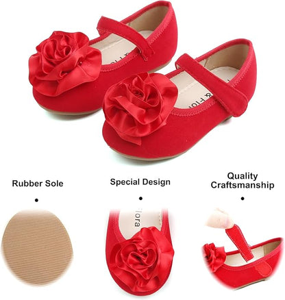 Felix & Flora Girls Toddler Little Ballet Shoes - Flower