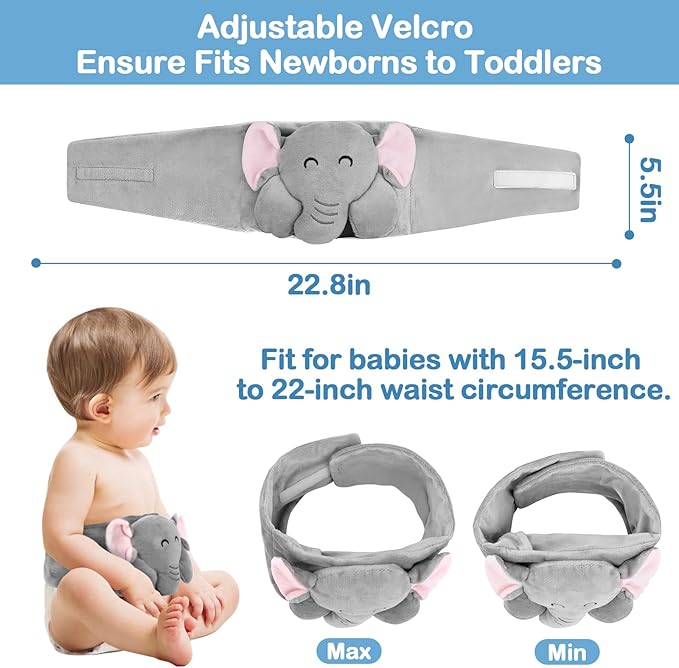 Baby Colic and Gas Relief - Heigoeost Heated Tummy Wrap for Newborns Belly Relief by Soothing Warmth, Baby Heating Pad Swaddling Belt Relief & Soothe Gas