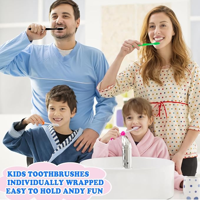 Disposable Toddler Toothbrush Kids Pack of 200,Manual Suction Cup Bulk Kids Toothbrushes Individually Wrapped Animal Toothbrush for Kids,Childrens,for Home,School,Camp,Daycare,Travel