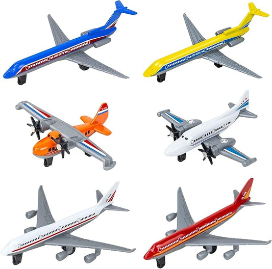 Toy Airplane 6 Pack, Diecast Airplane Toys for Boys Age 3 4-7 8-12