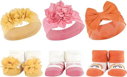 Hudson Baby Girl's Headband and Socks Giftset