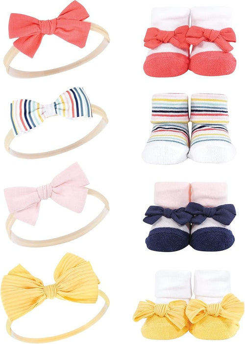 Hudson Baby Girl's Headband and Socks Giftset