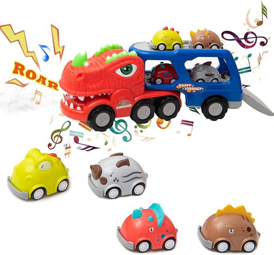 Dinosaur Truck Toys, 9 in 1 Dinosaur Trucks 8 Pull 3+ Year