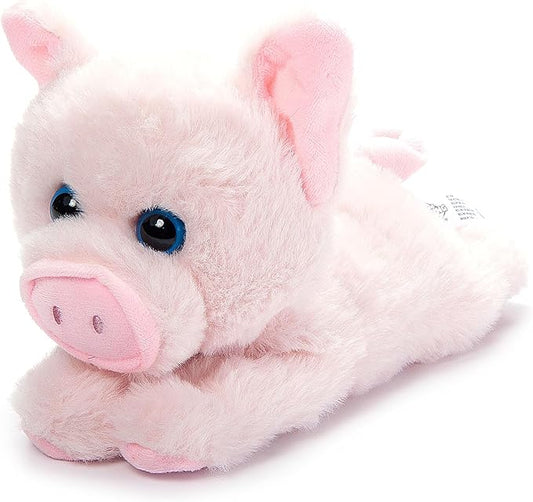 The Petting Zoo Pig Stuffed Animal Plushie Slap Bracelet, Gifts for Kids, Slapstix Wildlife Animals, Pink Pig Plush Toy, 10 inches
