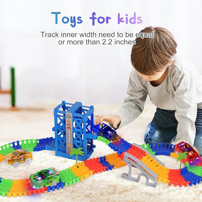 Track Cars Magic Kids Gifts: 4 Pack Track Accessories Replacement 3 4 5 6 7 8 5 LED