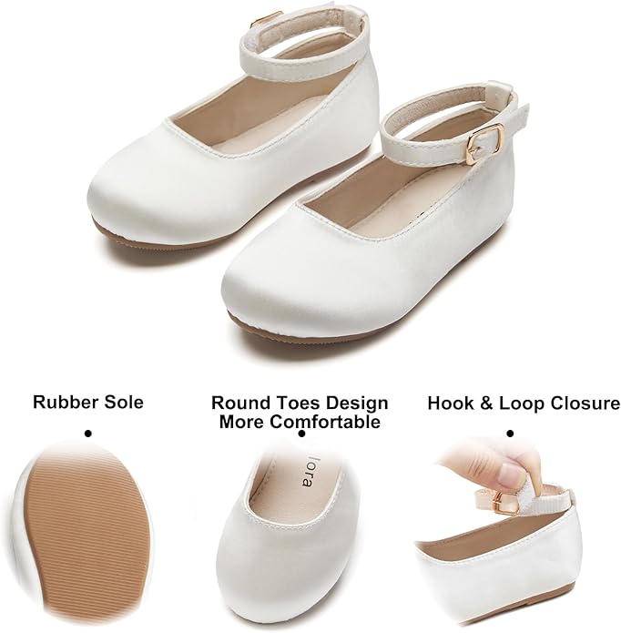 Felix & Flora Girls Toddler Little Ballet Shoes - Flower