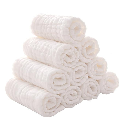 Baby Washcloths -6 Layer Soft Absorbent Face Towel - Natural Newborn Wipes for Delicate Skin