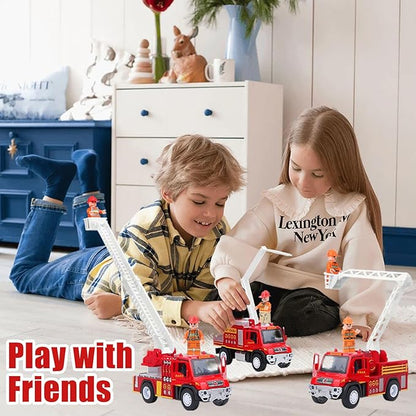 5.5 inch Fire Engine Toy Set 3 Pcak 6 fireman 4 6 7 8