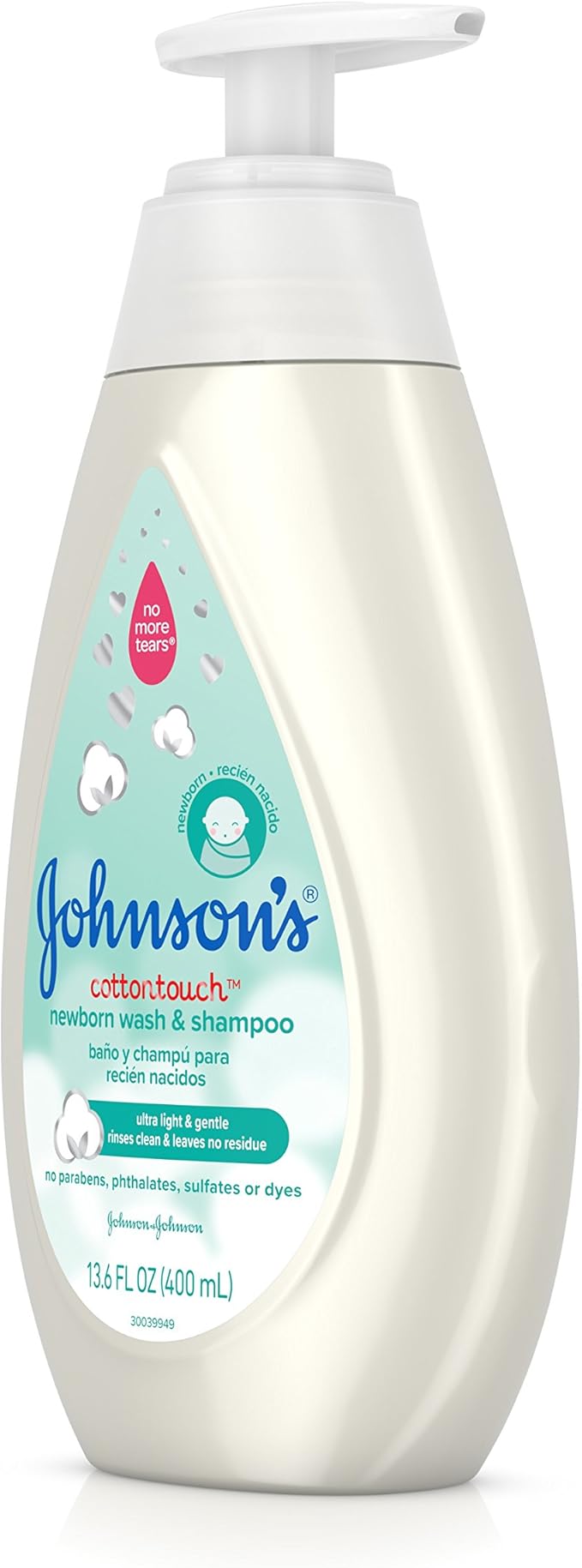 Johnson's Baby CottonTouch Newborn Body Wash & Shampoo, Gentle & Tear-Free 13.6 Fl