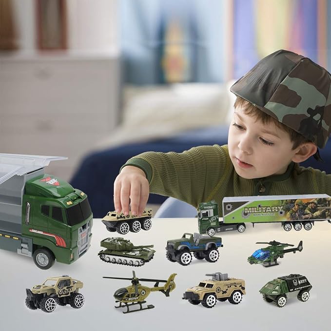 Jenilily Army Toys Cars for Boys Tank Military Truck Vehicle 3 4 5 6