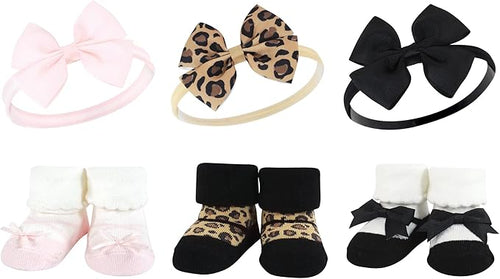Hudson Baby Girl's Headband and Socks Giftset