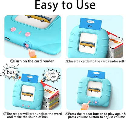 Kidzdo Pocket Speech Therapy Toys for Toddler - 254 Sight Words Talking Flash Cards with Music, Montessori Toys, Learning Educational Teaching Gifts for Ages 2 3 4 5 Years Old Boys and Girls