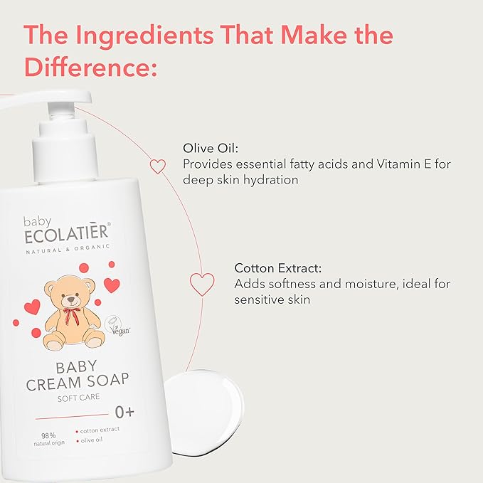 Ecolatier Baby Soap, 98% Natural Ingredients 8.5 fl