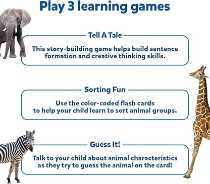 Skillmatics Thick Flash Cards for Toddlers - First 100 Animals, Montessori Toys, Preschool Learning Activities, Learning Aids, Gifts for Kids Ages 1, 2, 3, 4 Years