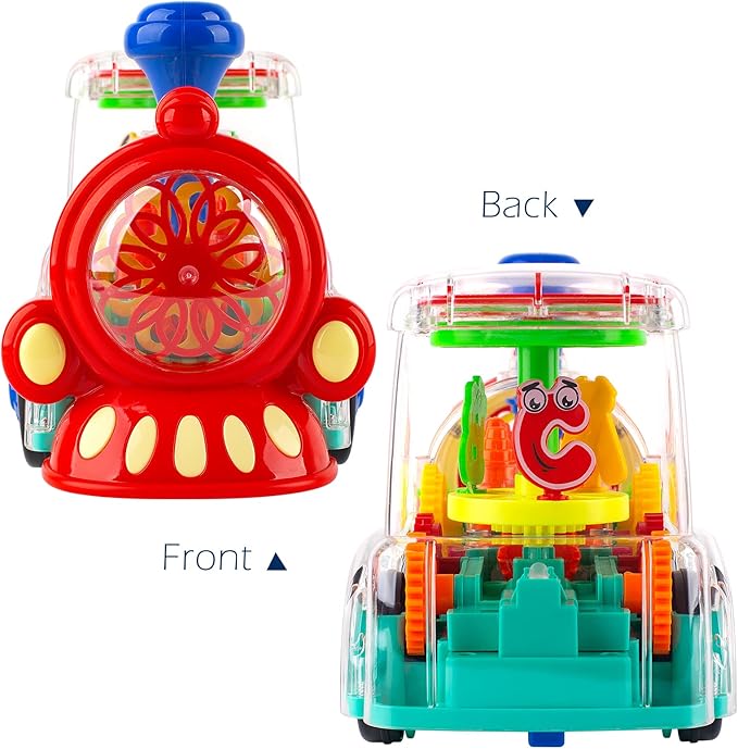 Berry President Transparent Electric Gear Train Toy with Flashing Lights